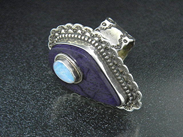 David Troutman Opal Sugulite Sterling Silver Ring