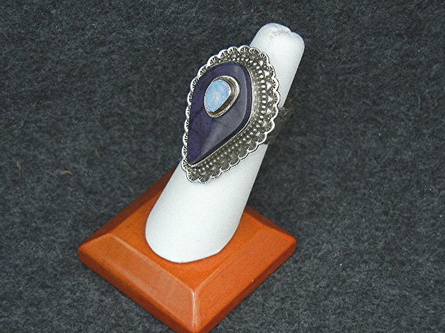 David Troutman Opal Sugulite Sterling Silver Ring