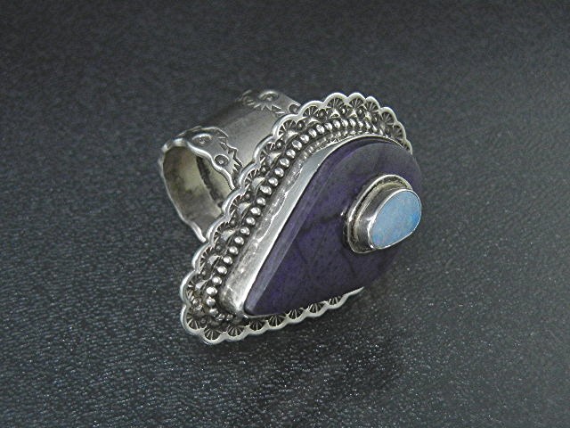 David Troutman Opal Sugulite Sterling Silver Ring