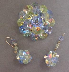 Shimmering Brooch + Matching Dangle Earrings