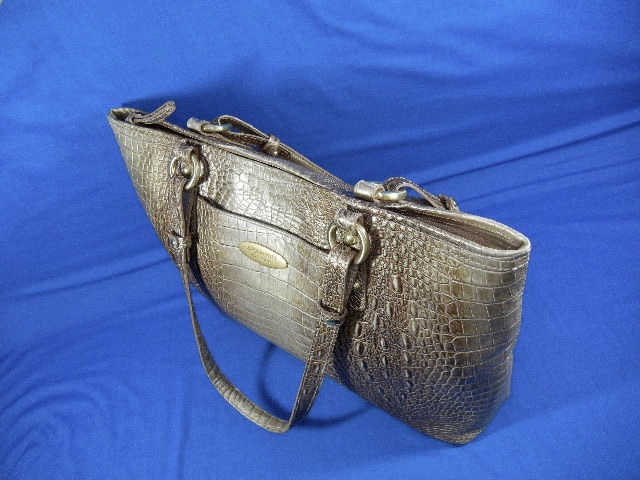 Brahmin Tan Croc Leather Tote Bag dust bag