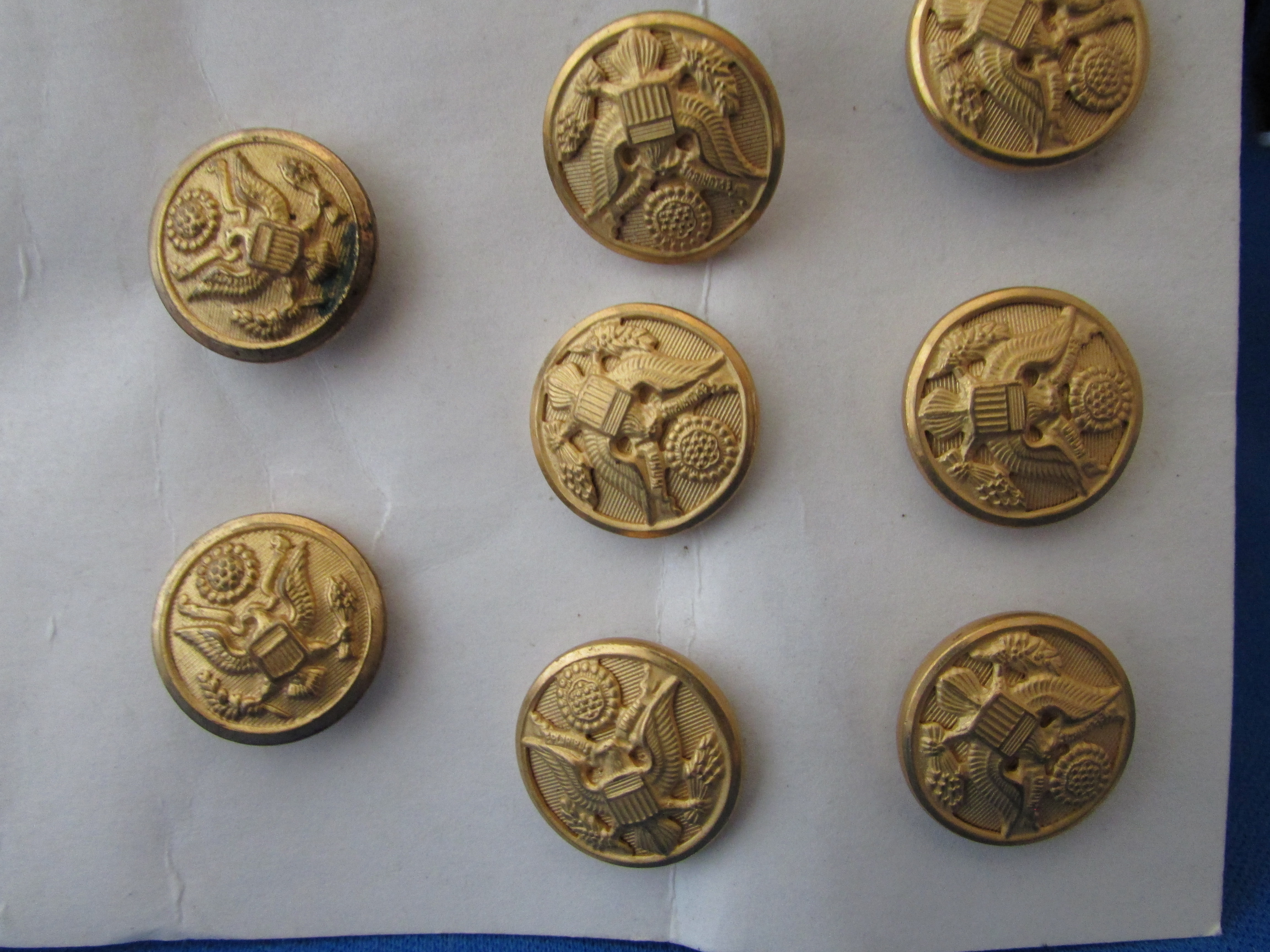 Eight Metal Military Buttons