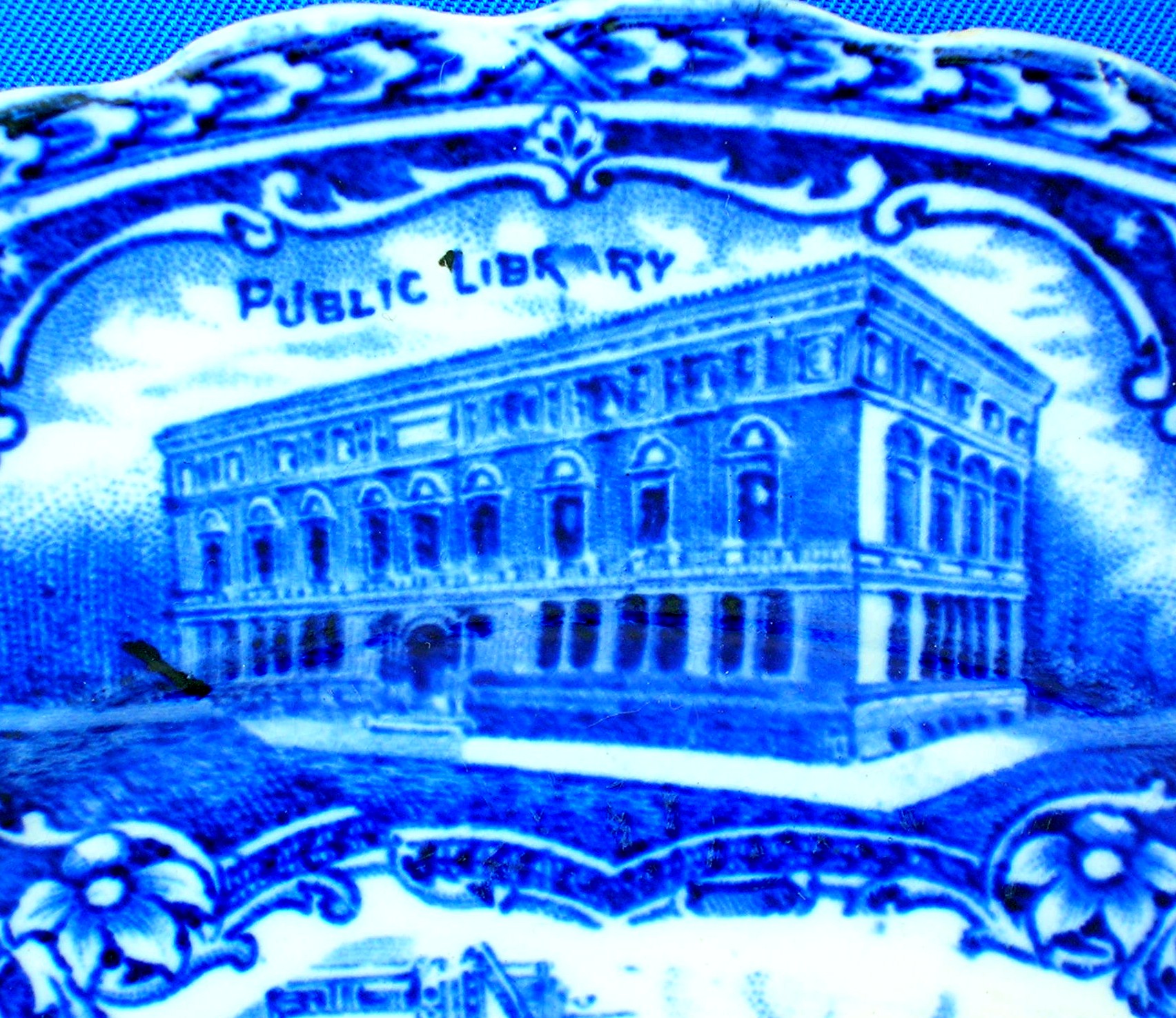 Flow Blue Views Of Omaho Nebraska Made in England