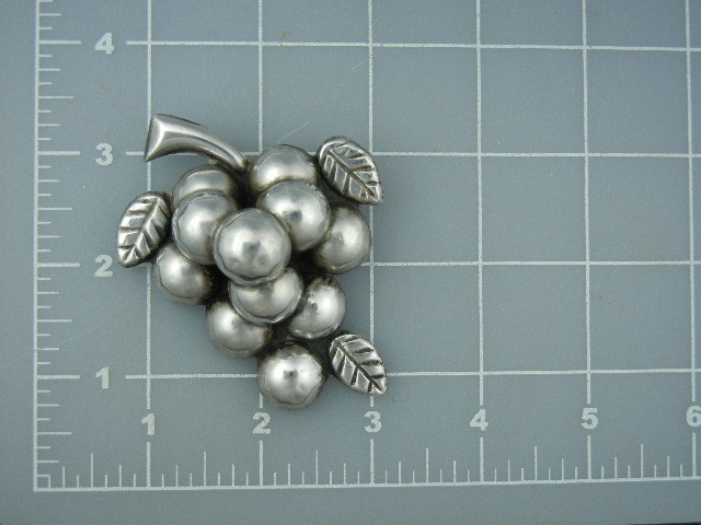 Taxco Mexico Large Silver Gapes Cluster Pin