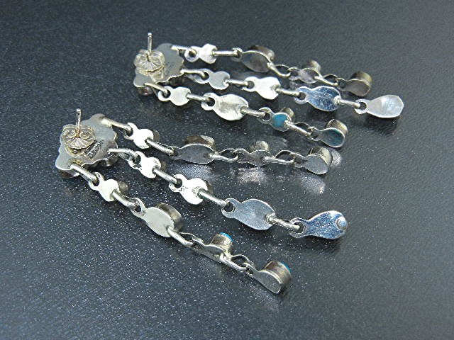 Navajo Sleeping Beauty Turquoise Sterling Silver Earrin