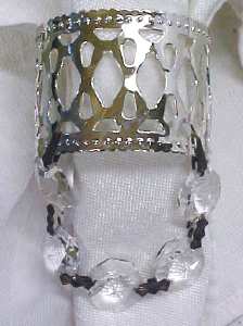 Silver Plated Napkin Rings Prisms 12 PC