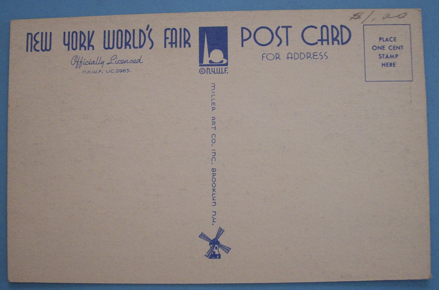 Entrance To British Pavilion Postcard (New York Fair)