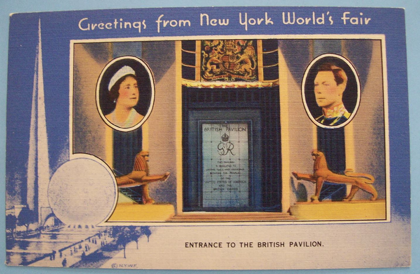 Entrance To British Pavilion Postcard (New York Fair)