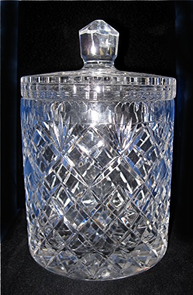 Crystal Biscuit Barrel with lid