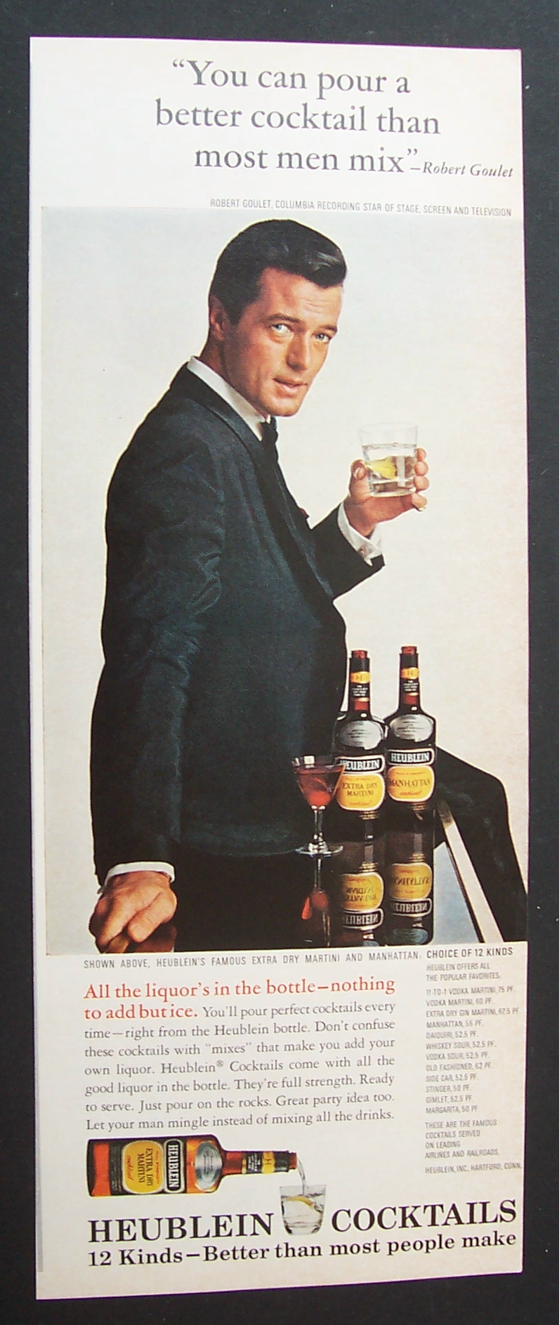 1965 Heublein Cocktails with Robert Goulet