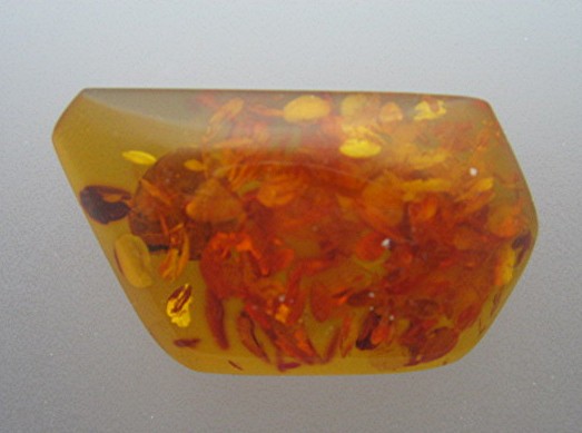 Baltic Amber and 8K Gold Brooch Pin