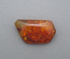Baltic Amber and 8K Gold Brooch Pin