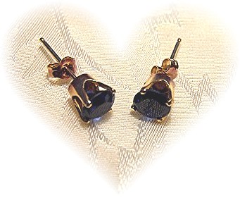 Earrings 14K Gold Sapphire Blue Stone Pierced