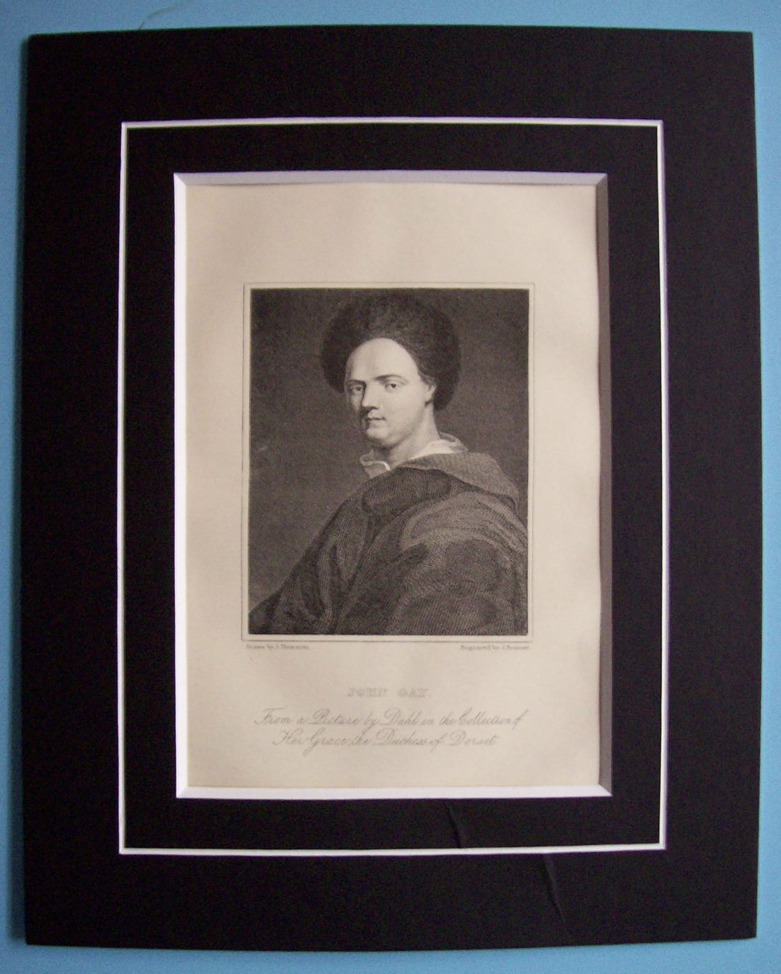 Original 1881 Engraving of John Gay