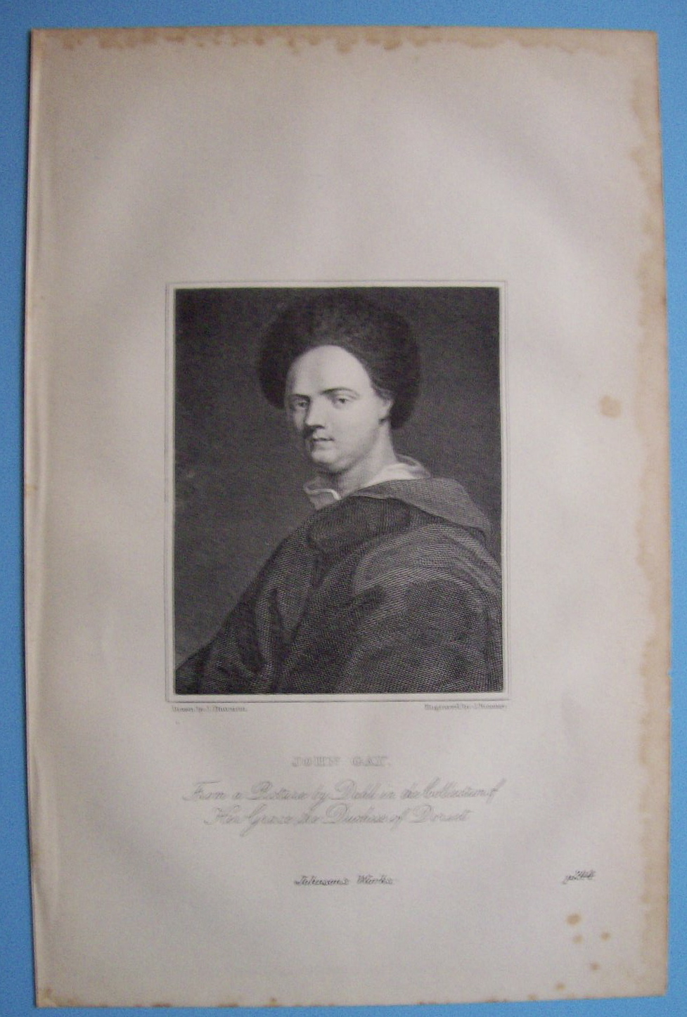 Original 1881 Engraving of John Gay