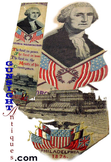 c. 1876 Centennial Fair - Stevensgraph silk ribbon