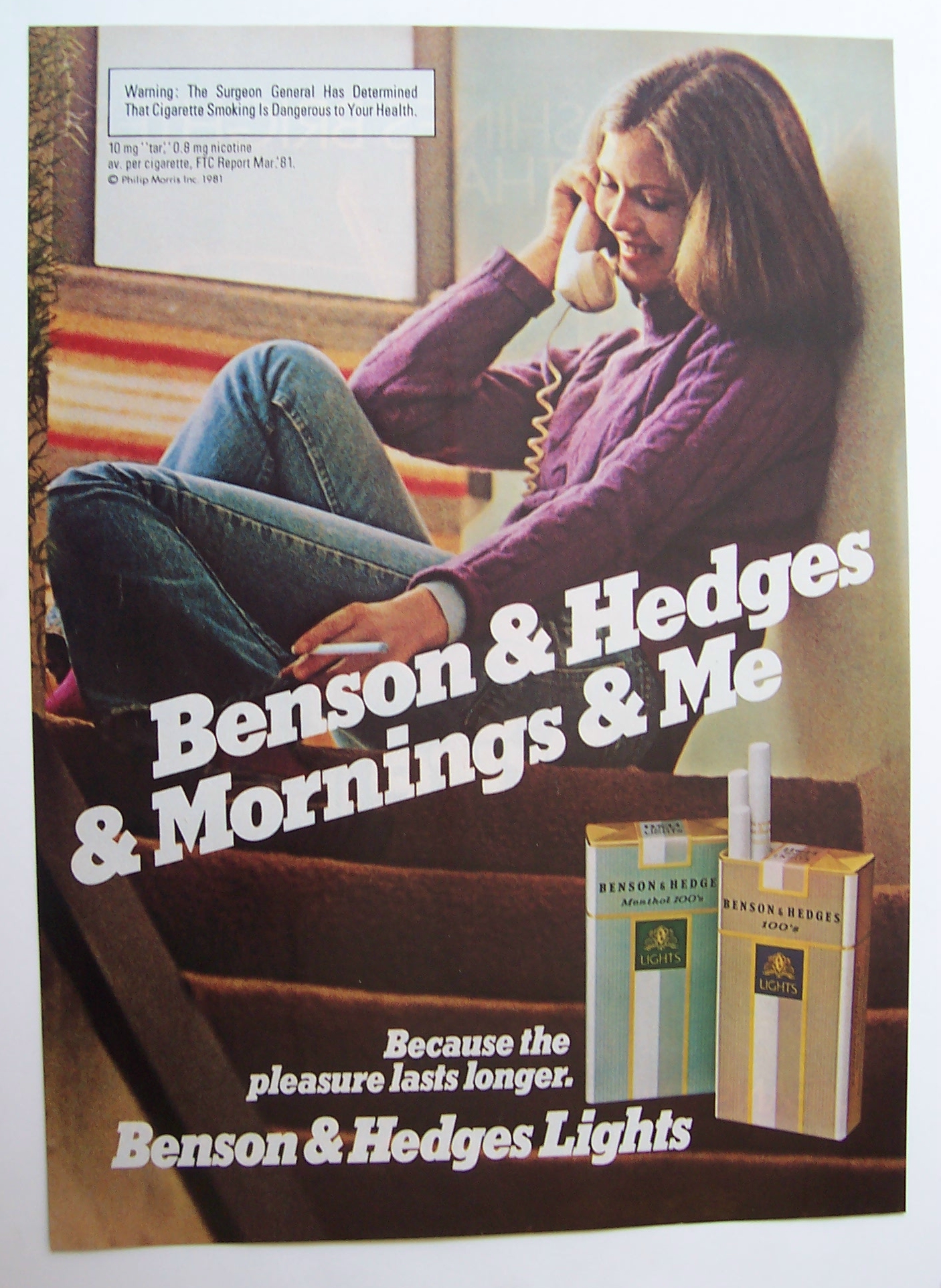1981 Benson & Hedges 100's Cigarettes