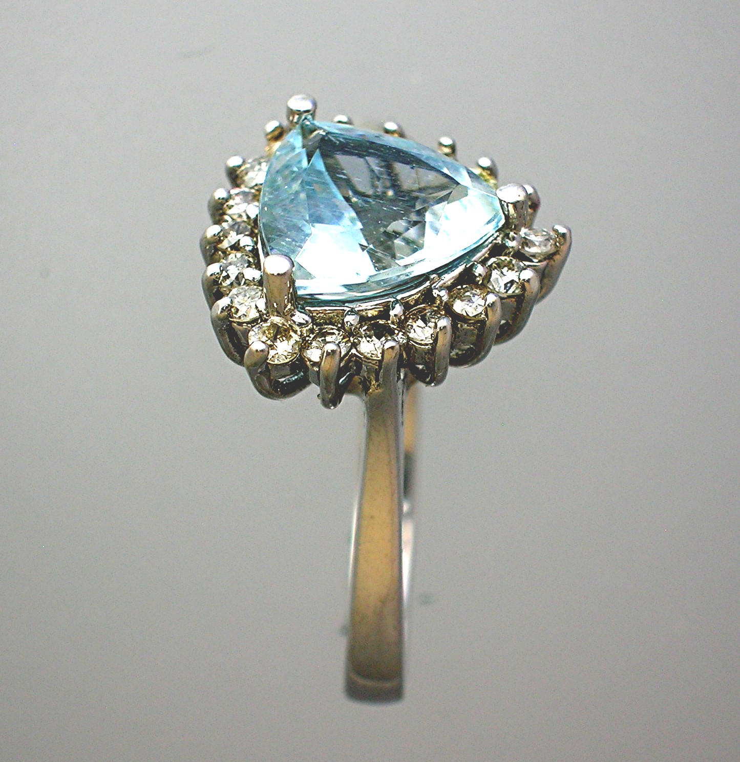 Aquamarine Diamond 14K White Gold Ring