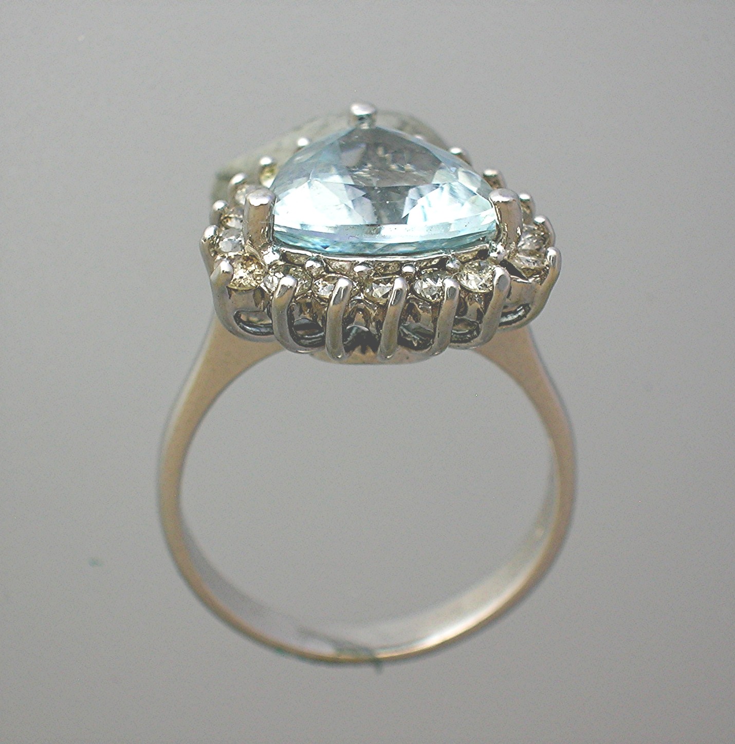 Aquamarine Diamond 14K White Gold Ring