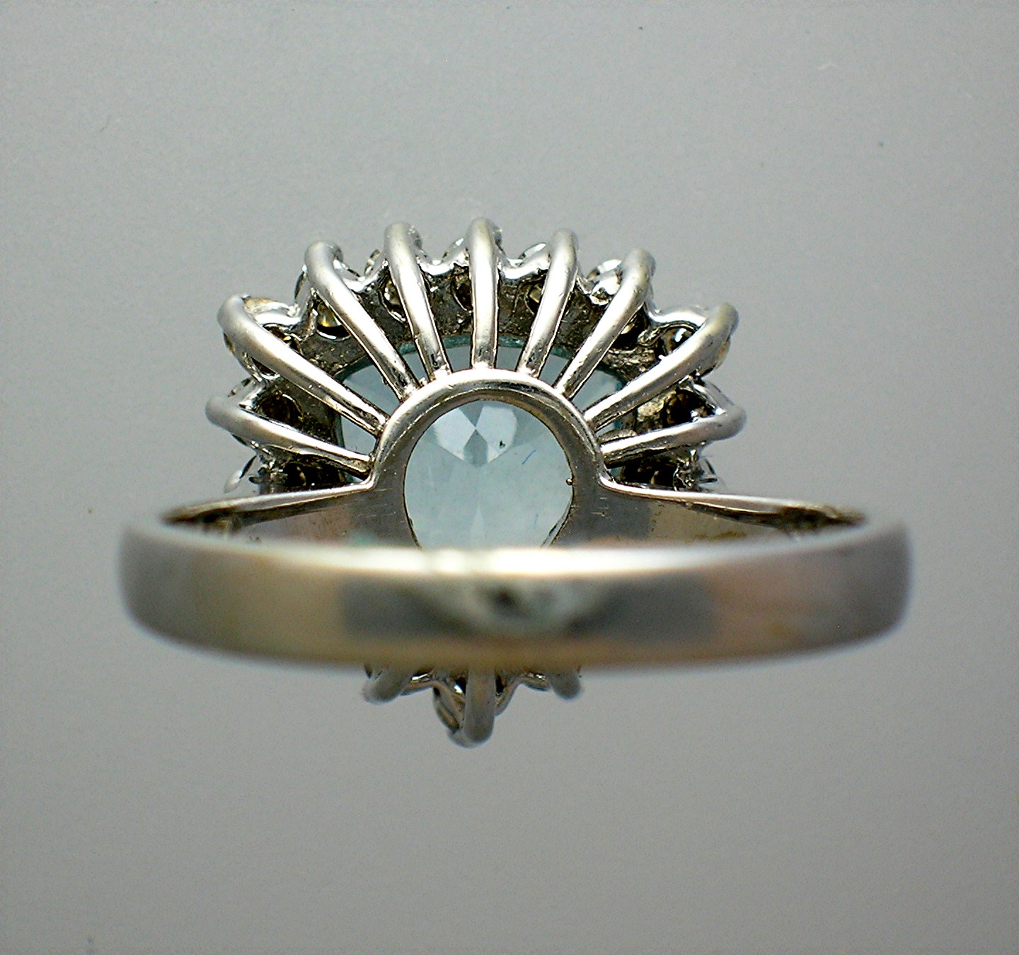 Aquamarine Diamond 14K White Gold Ring