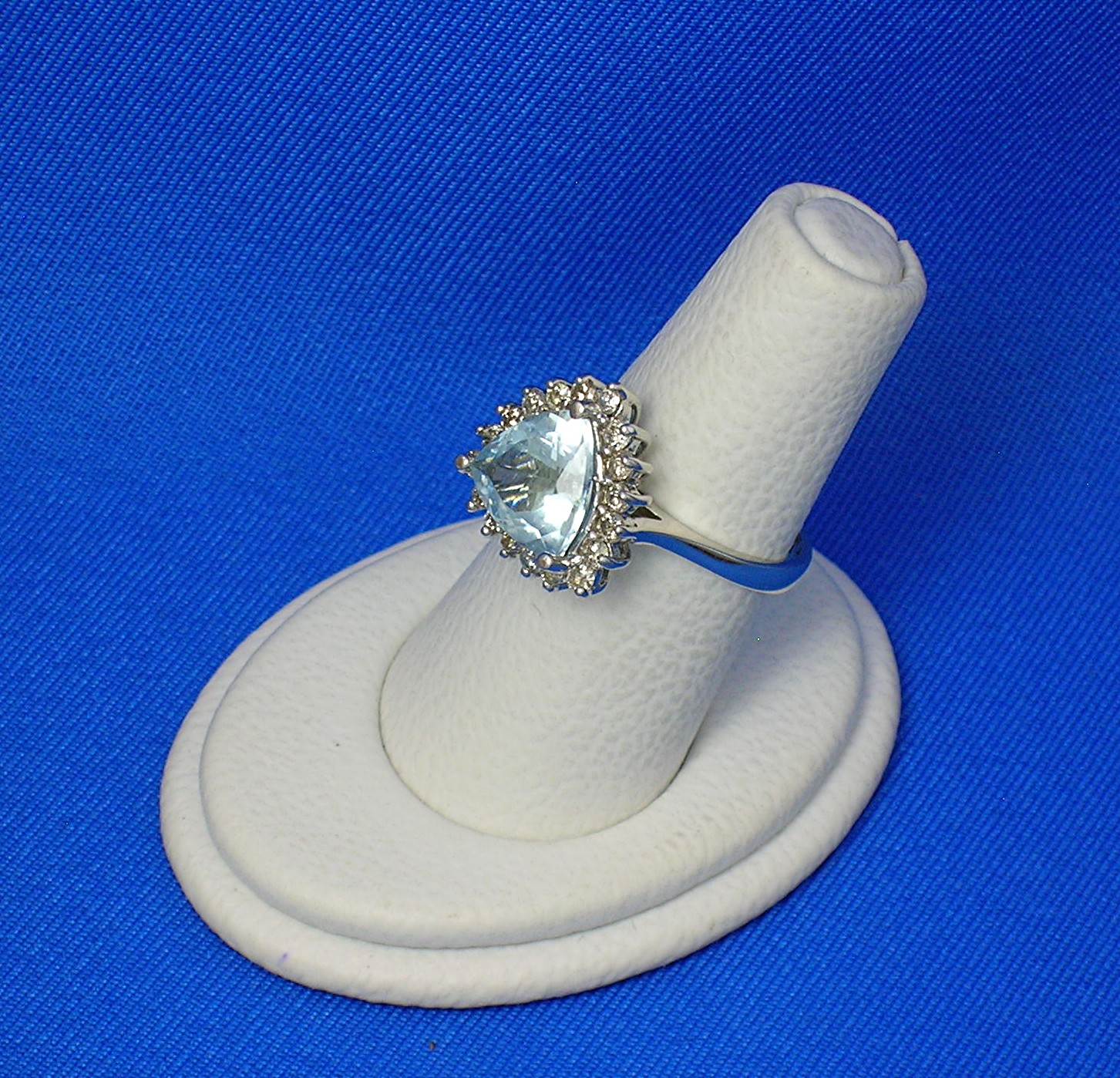 Aquamarine Diamond 14K White Gold Ring