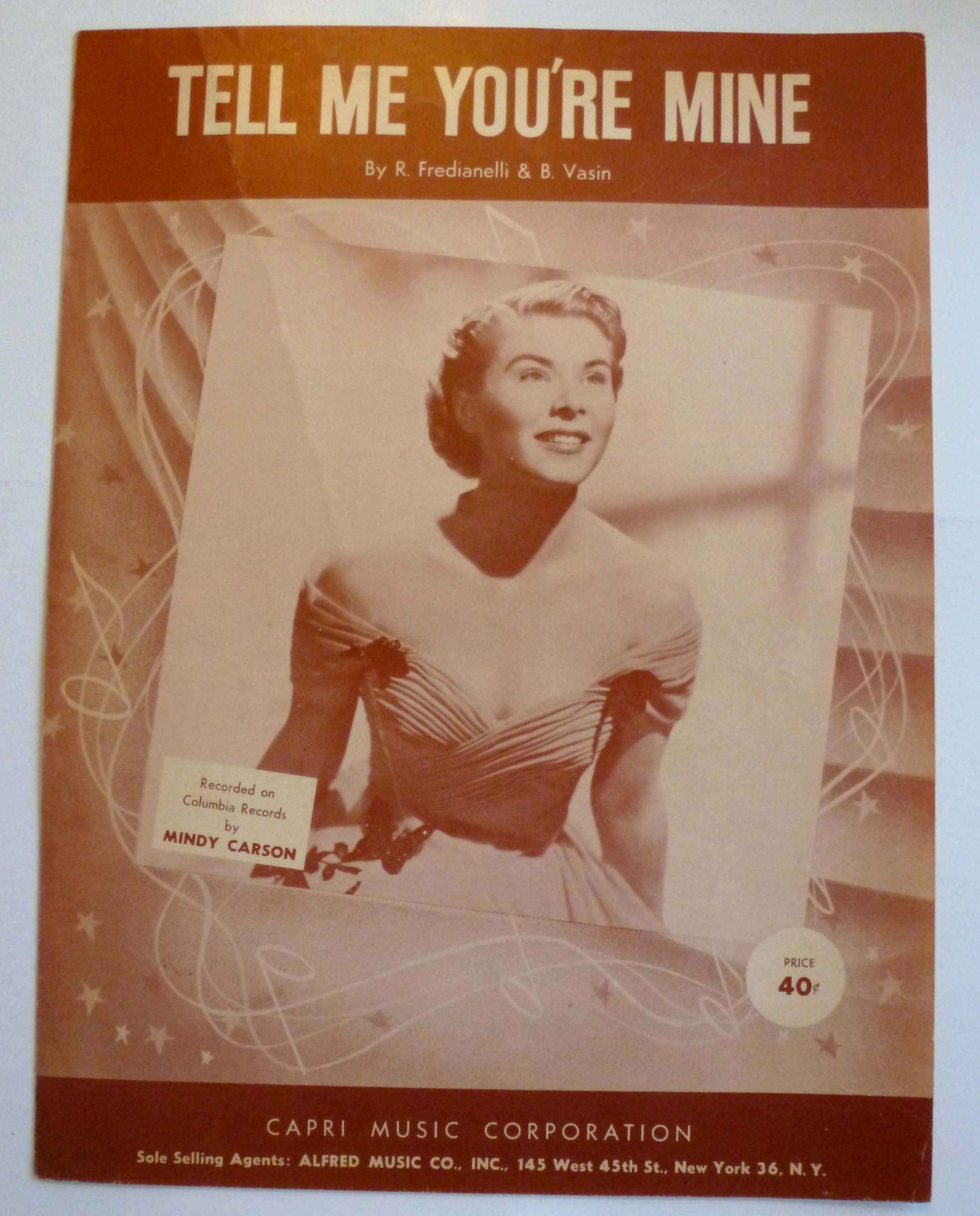 Sheet Music For 1952 Tell Me You're Mine