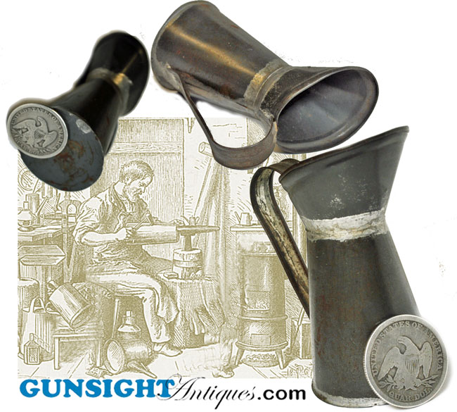 mid 1800s MINIATURE TIN PITCHER