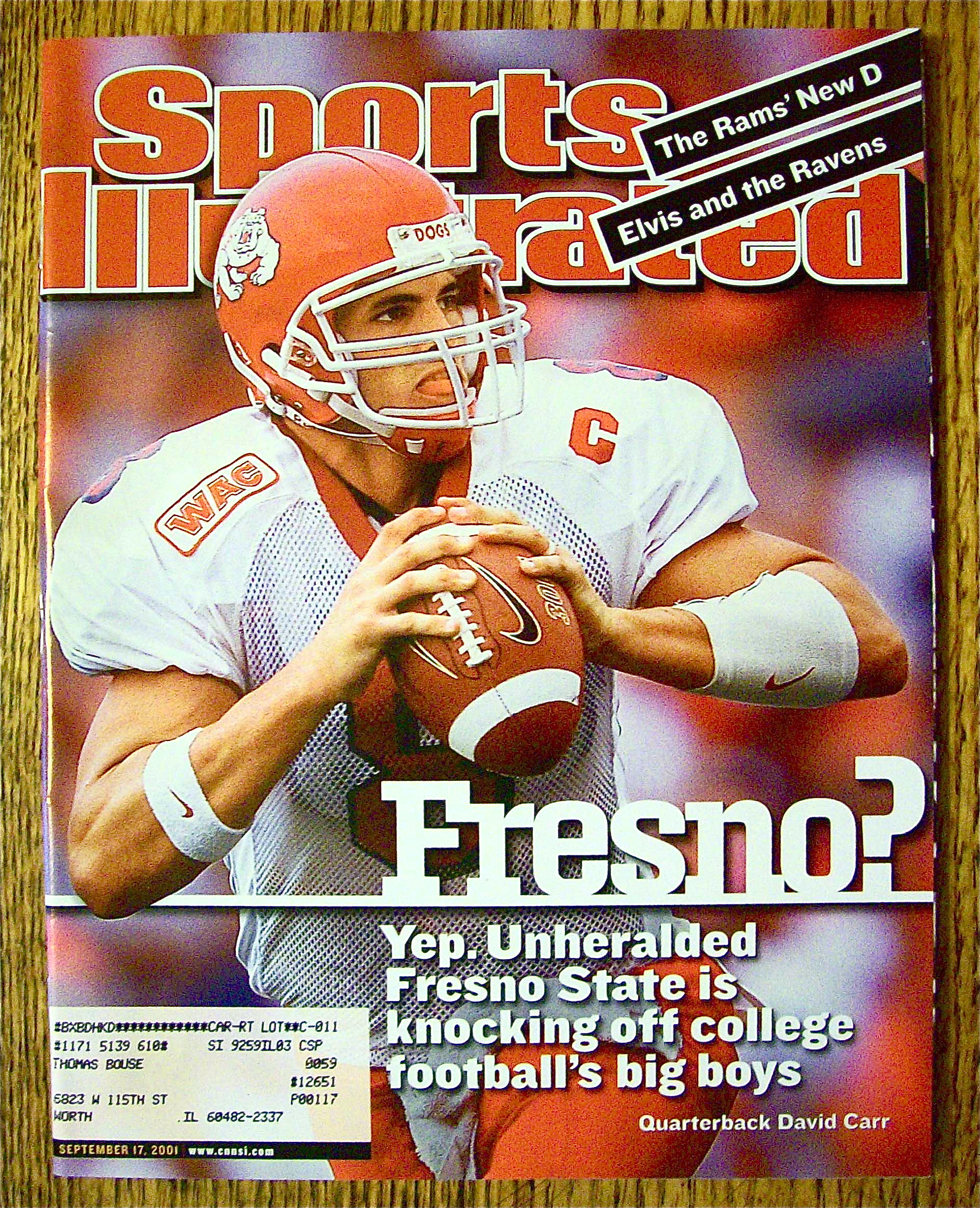 Sports Illustrated Magazine September 17, 2001 Fresno