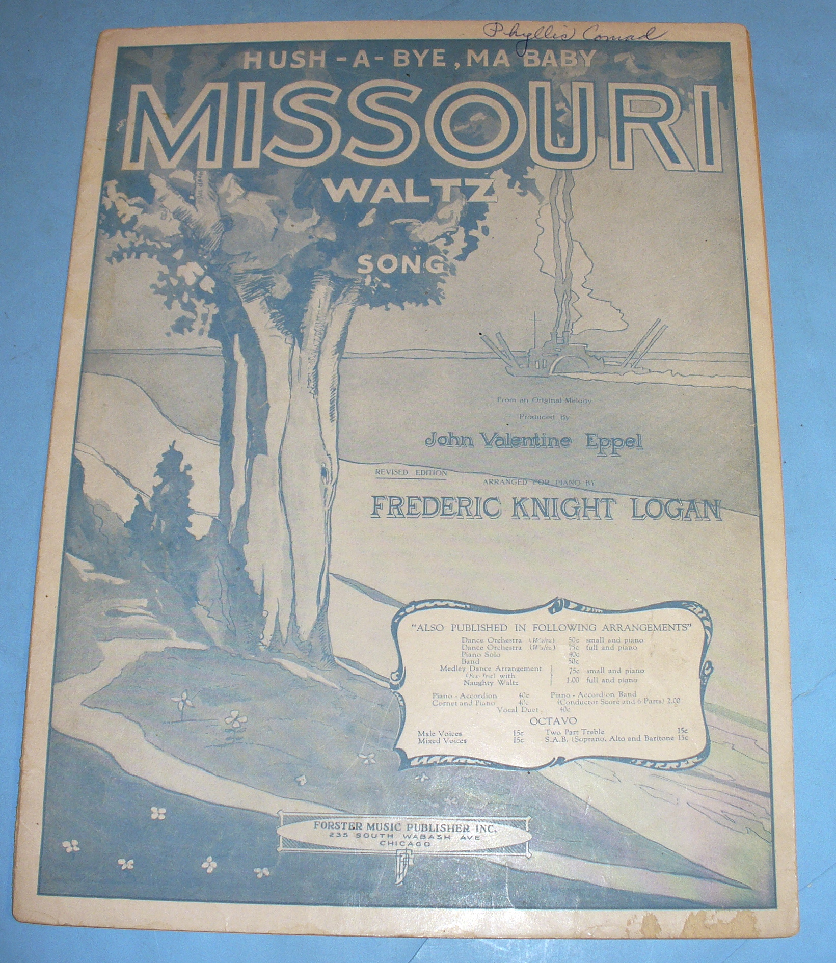 1916 Missouri Waltz Song
