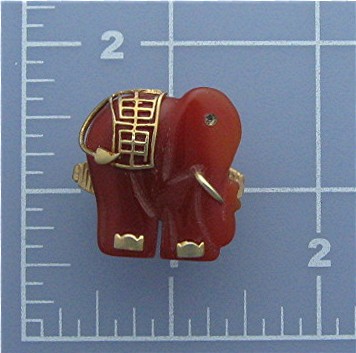 Carnelian and goldtone Elephant Scarf Holder