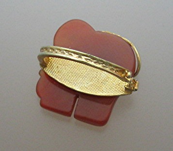 Carnelian and goldtone Elephant Scarf Holder