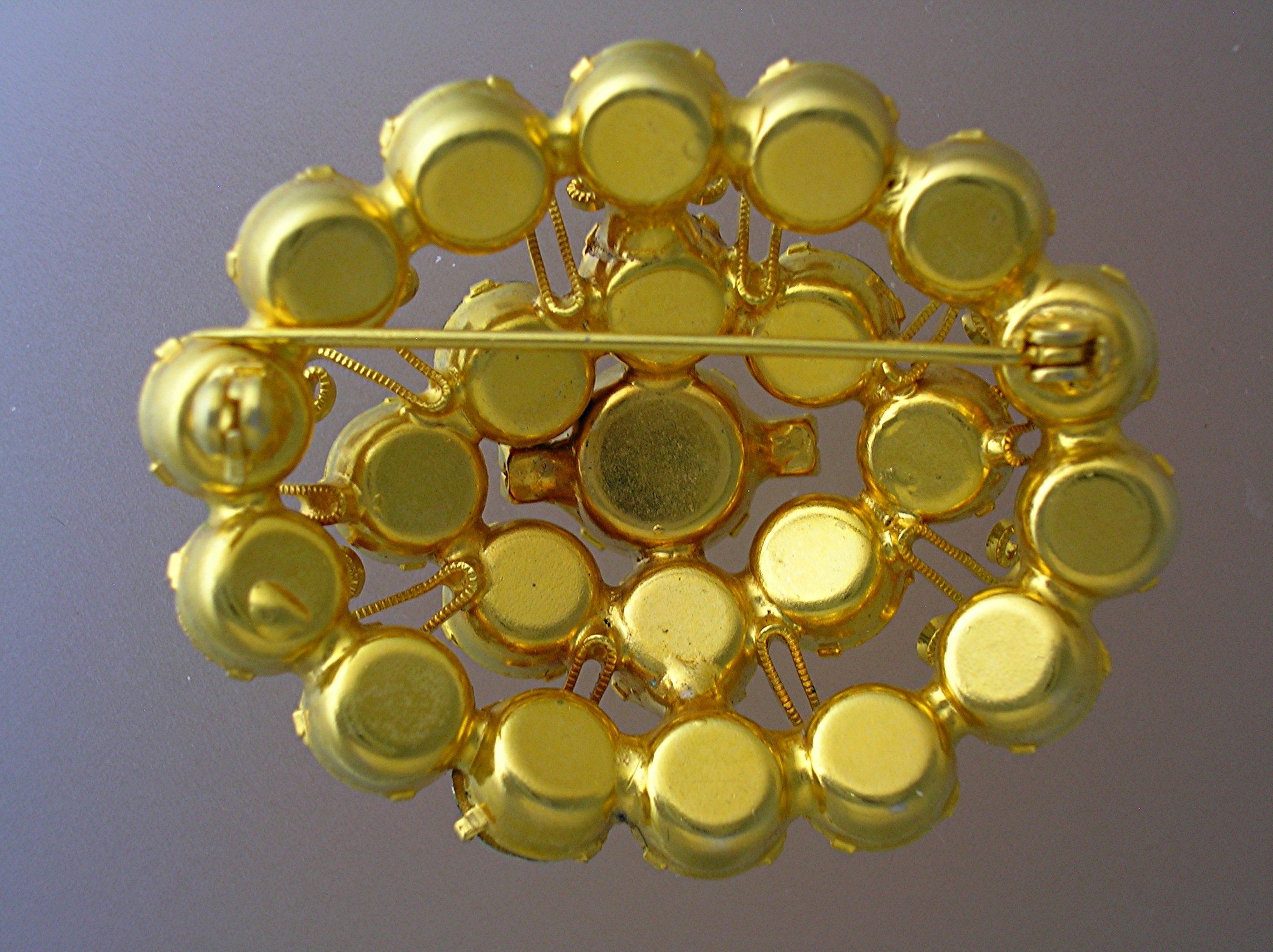 Crystal Brooch, Goldtone Brilliant Crystal Brooch