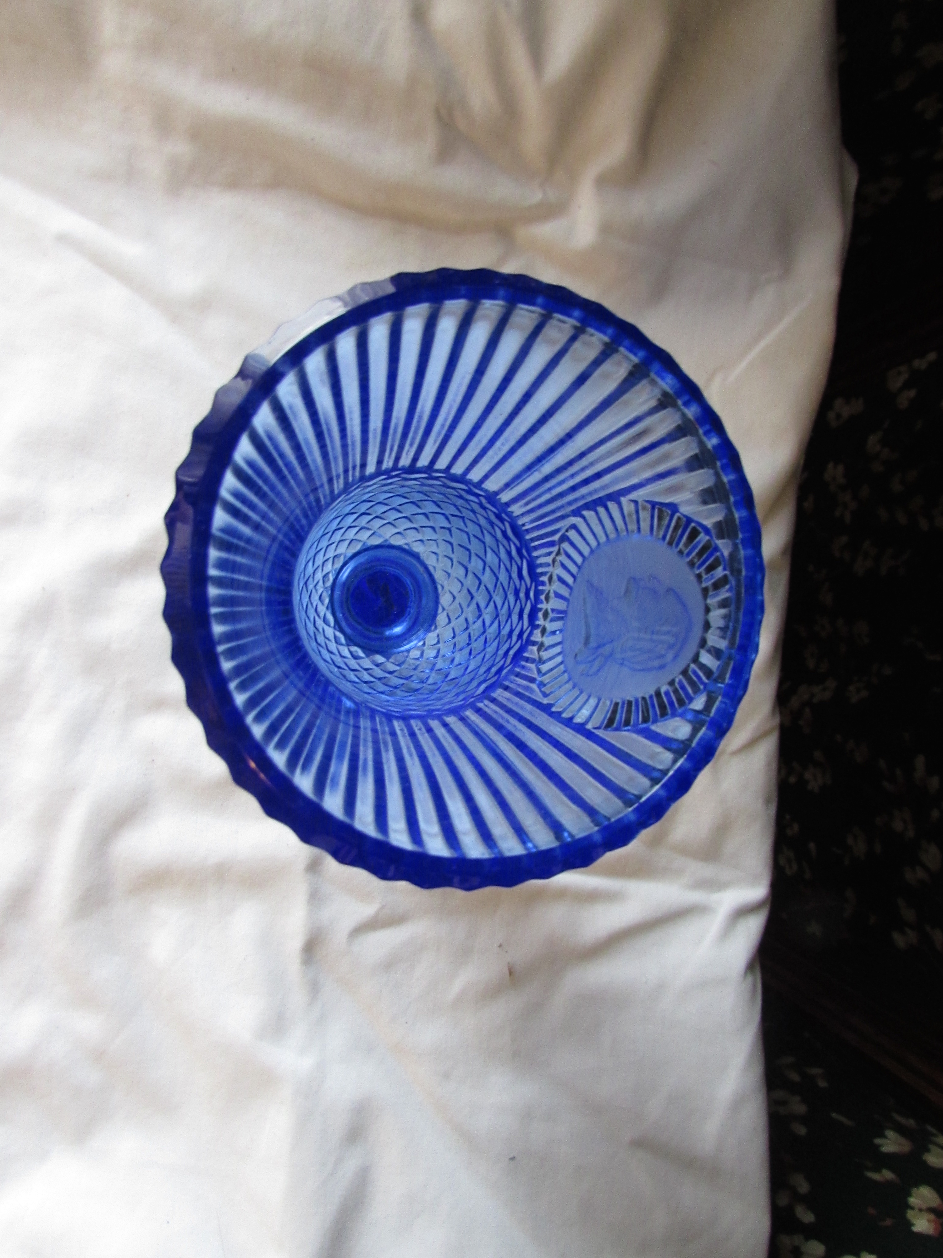 Avon Fostoria Cobalt Blue Goblet George Washington