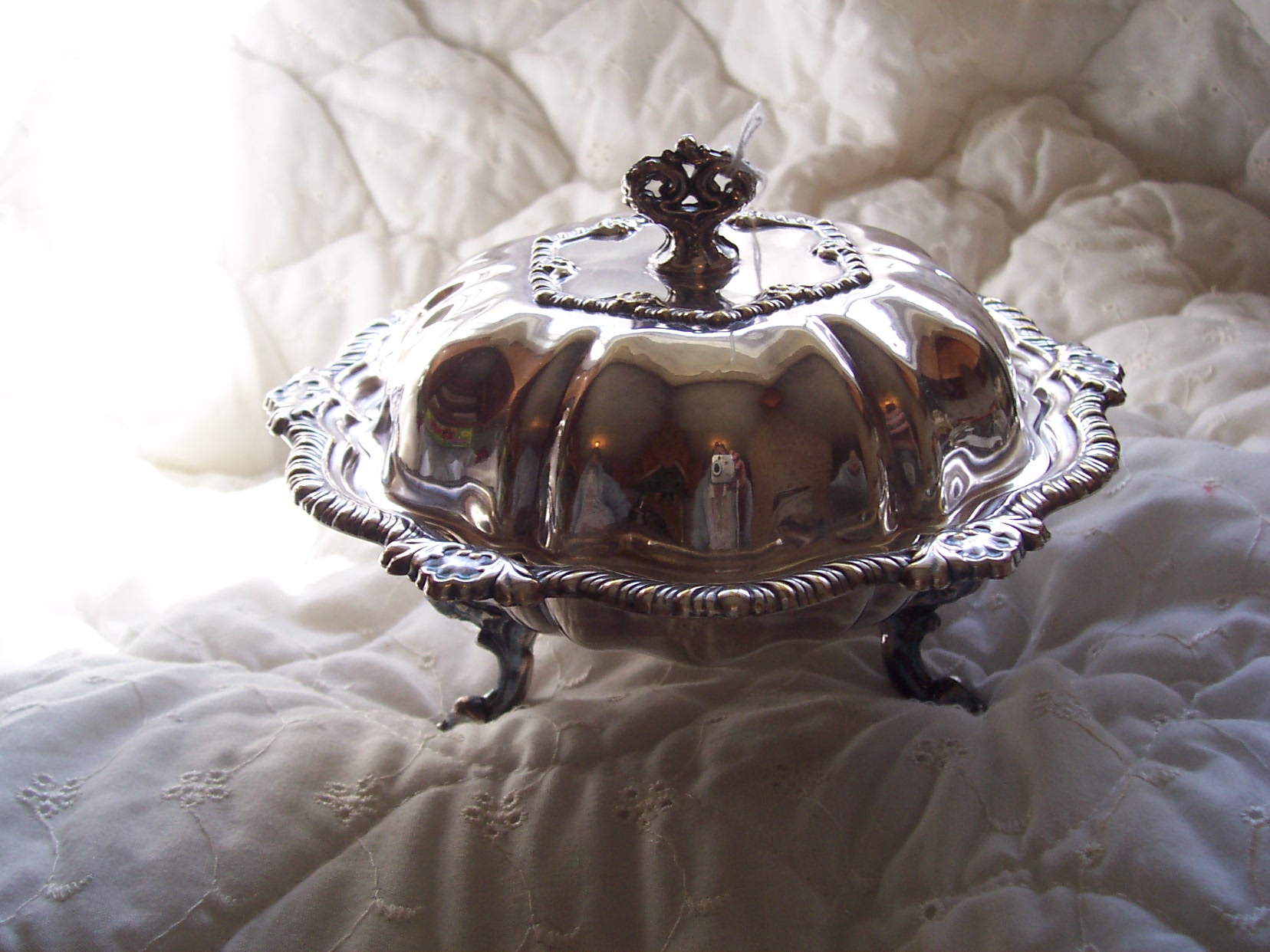 Silver Plated Ornate Covered Serving Dish