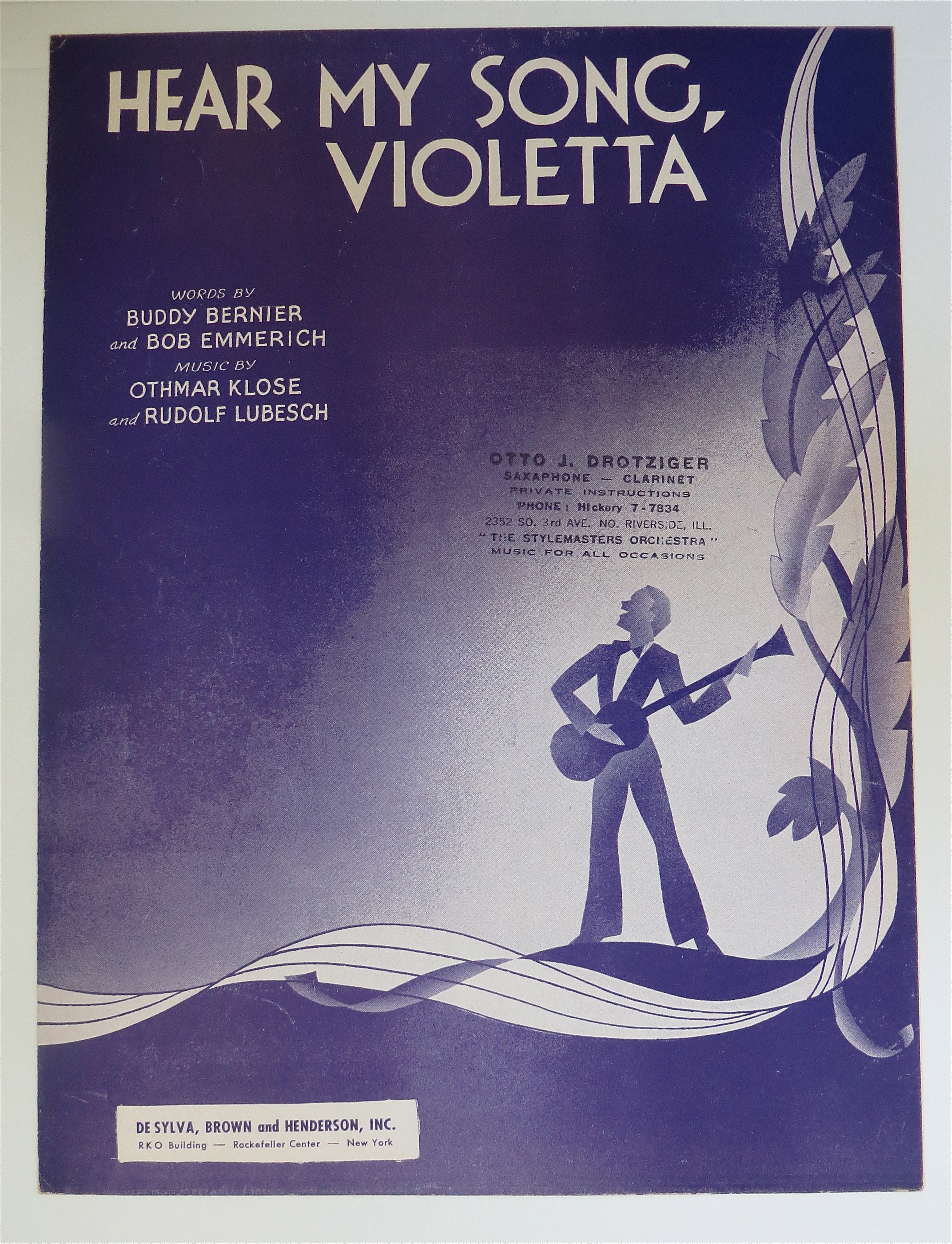 1940 Hear My Song, Violetta By Bernier & Klose