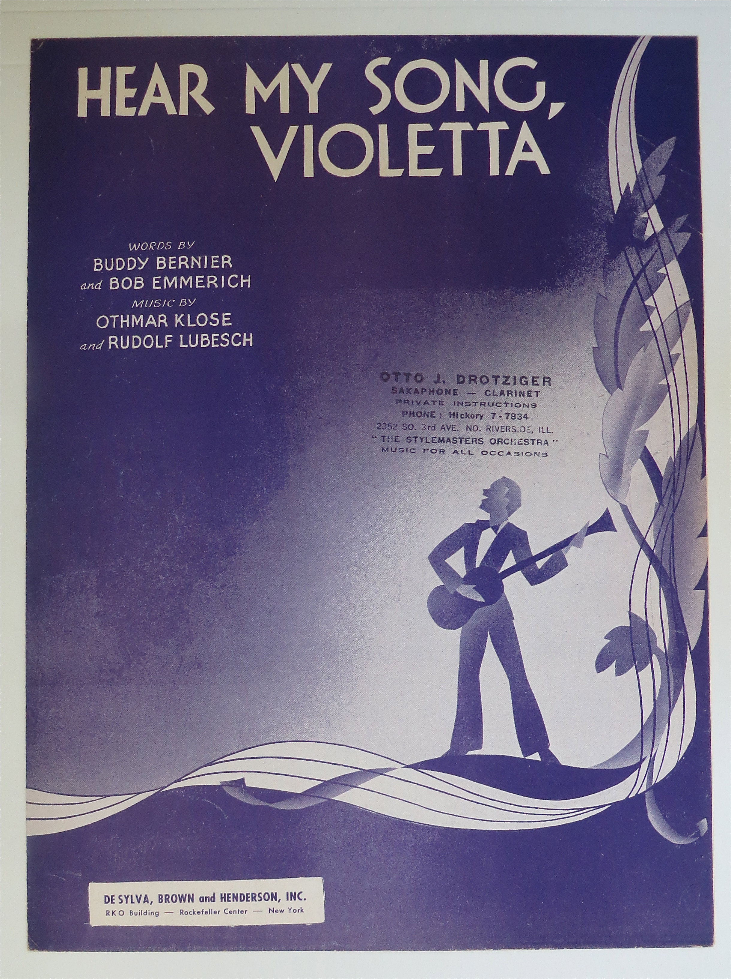 1940 Hear My Song, Violetta By Bernier & Klose