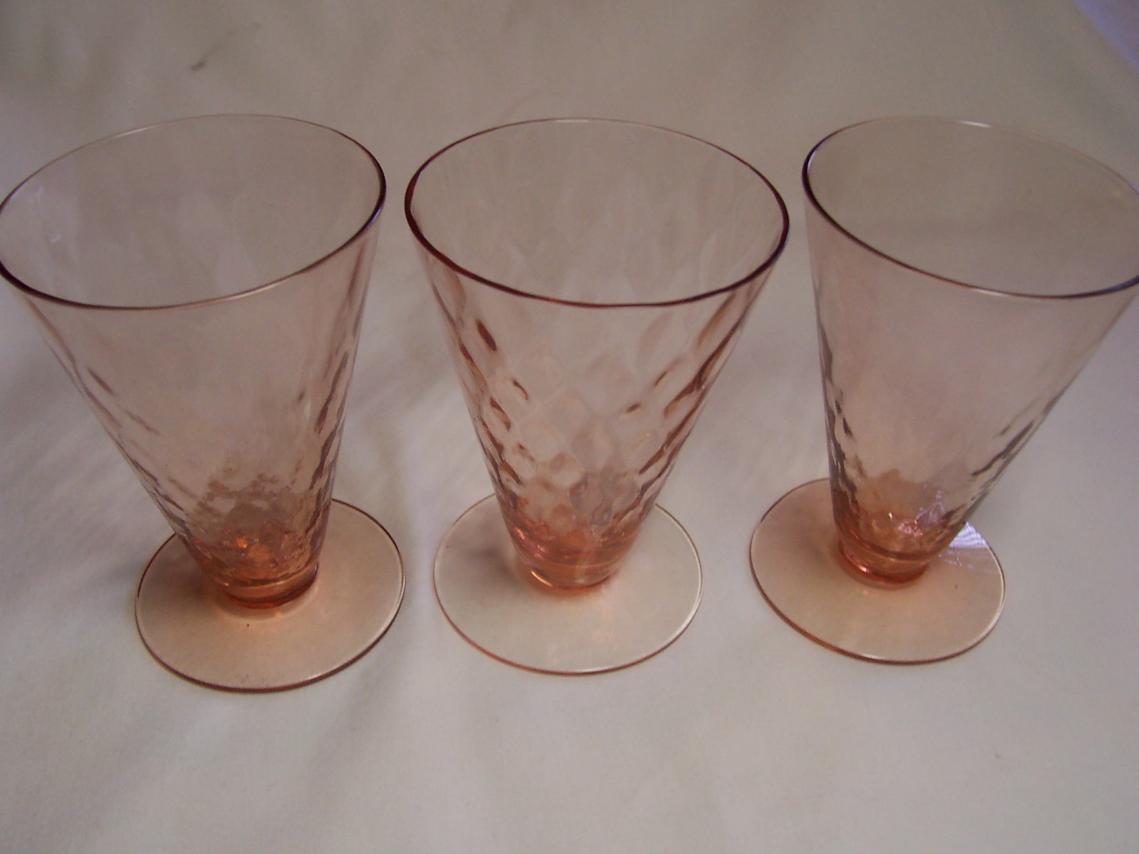 Pink Depression Footed Glass Optic pattern