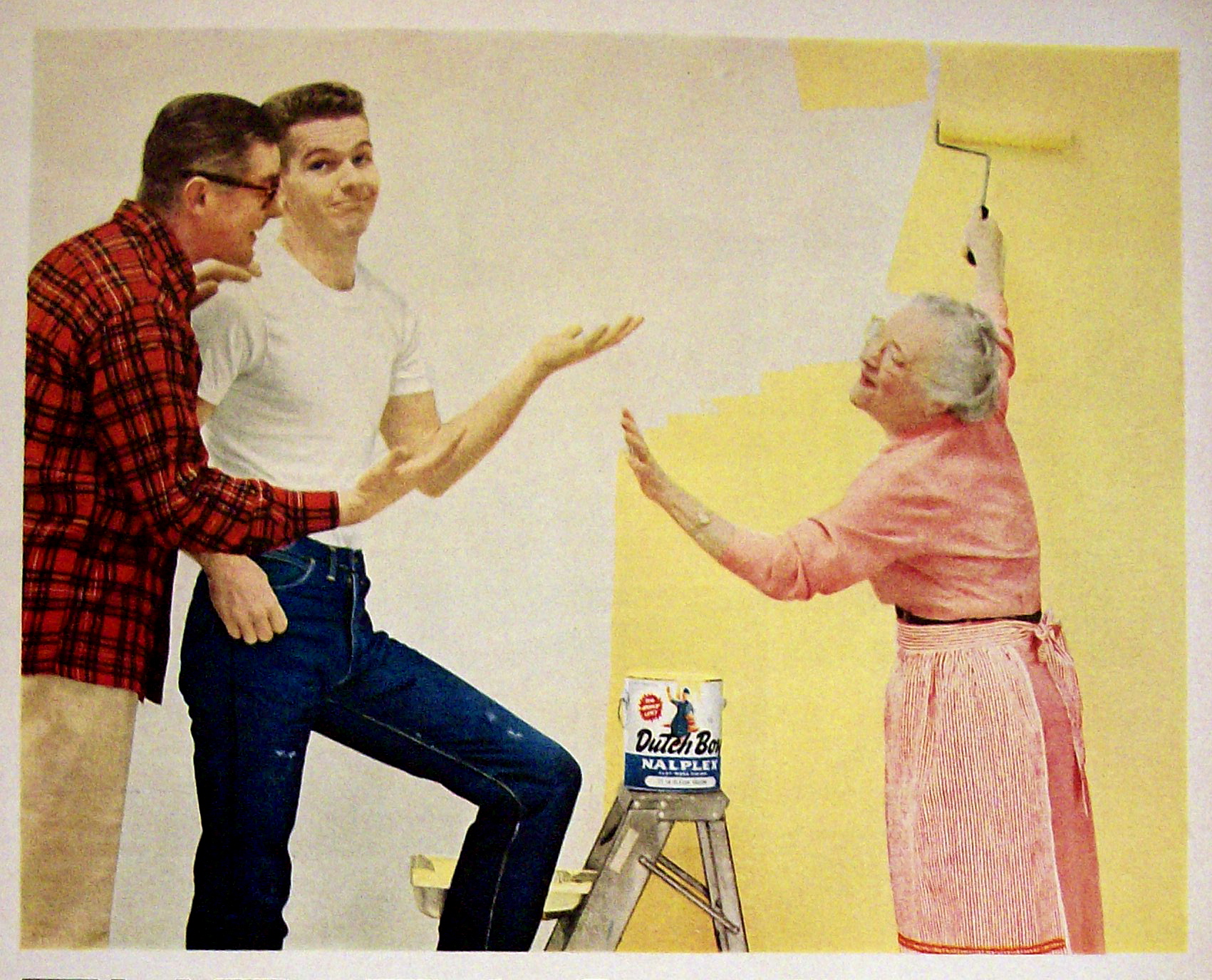 1958 Dutch Boy Nalplex Paint w/Older Woman Painting
