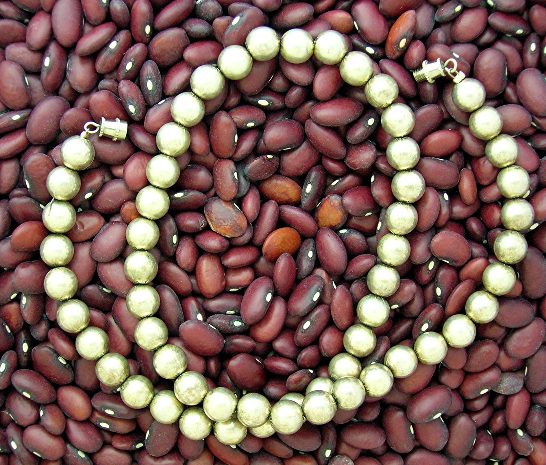 Silver Beads 18 Inch Necklace 8mm