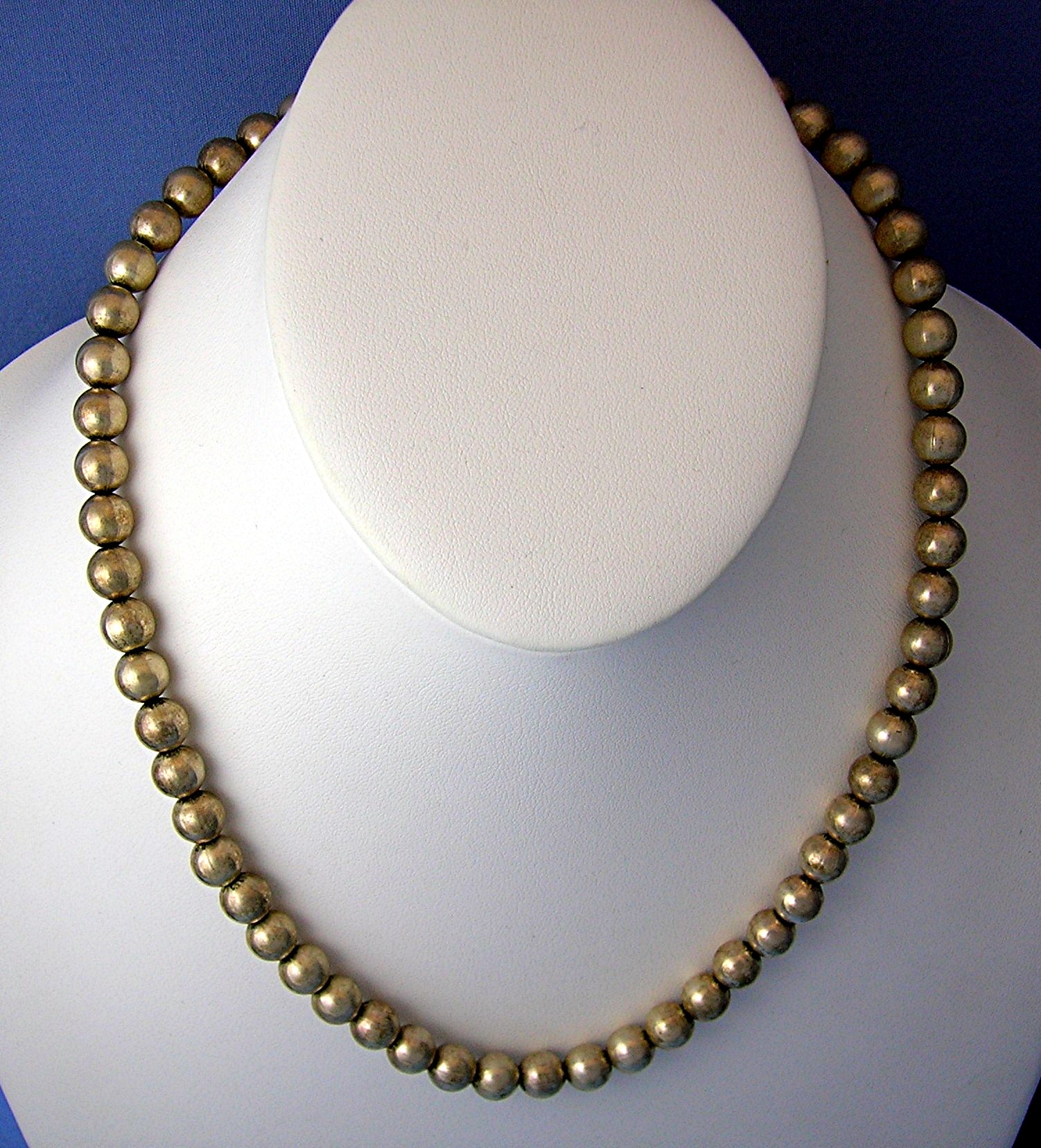 Silver Beads 18 Inch Necklace 8mm