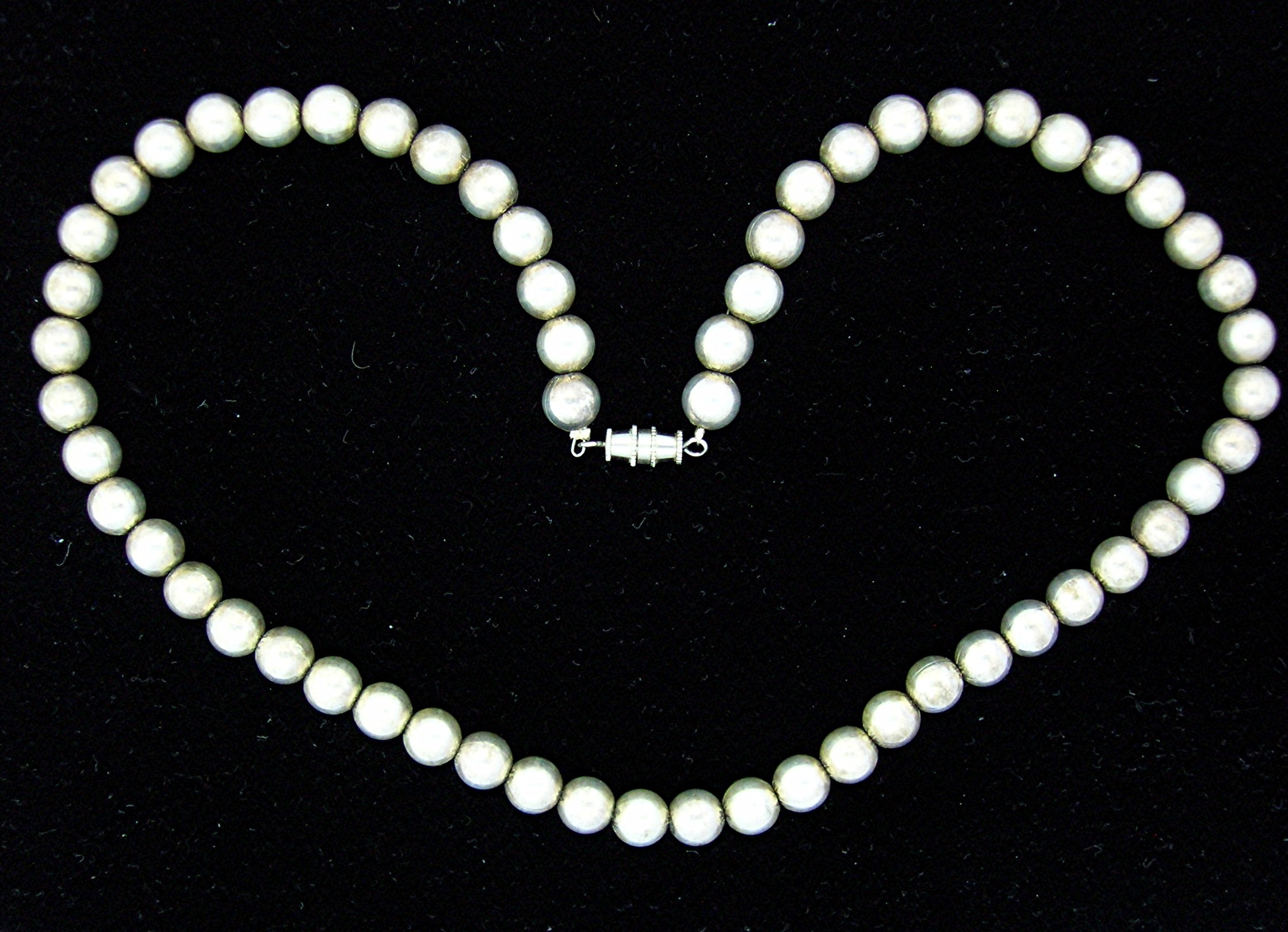 Silver Beads 18 Inch Necklace 8mm