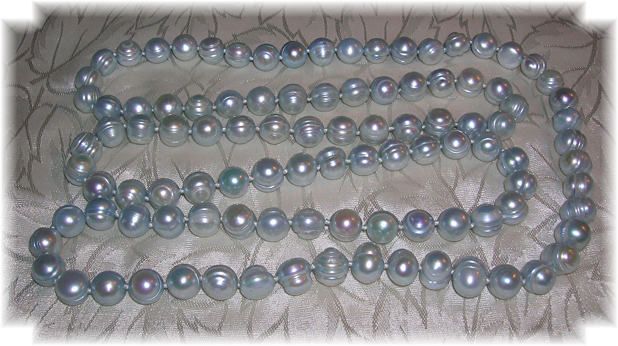 34 Inch 8mm BLUE Freshwater Pearl Necklace
