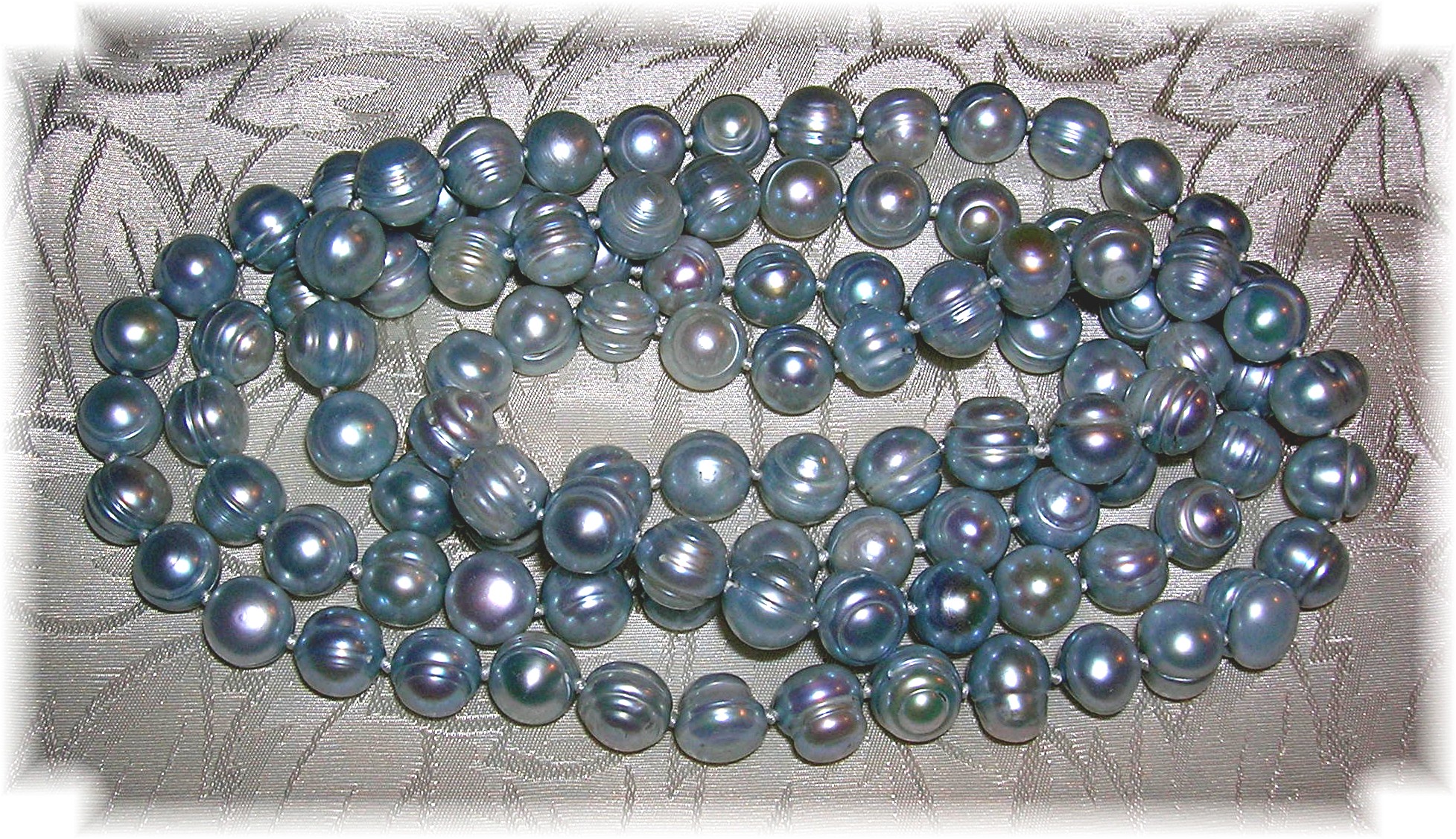 34 Inch 8mm BLUE Freshwater Pearl Necklace