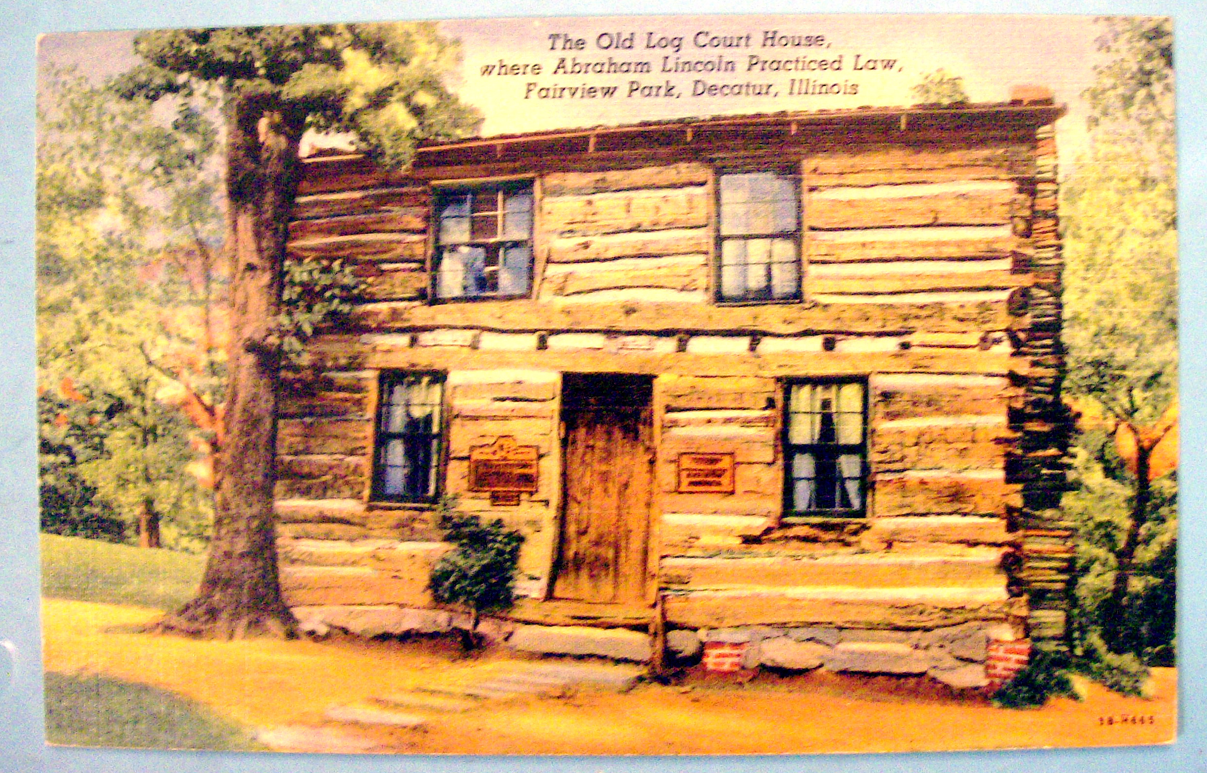 The Old Log Court House Postcard
