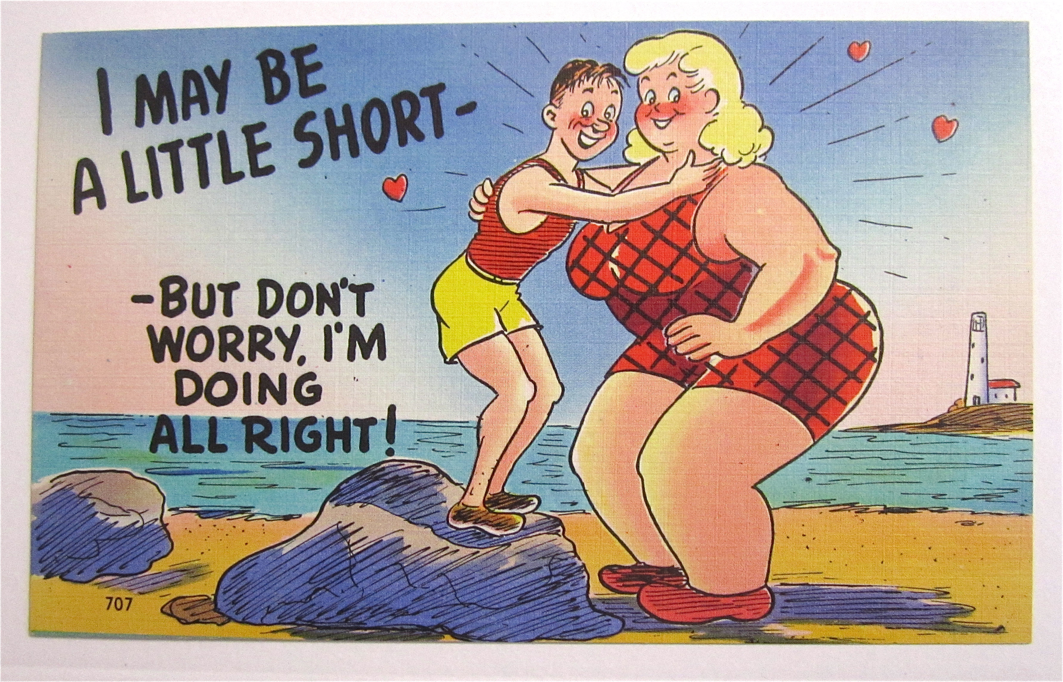 Man And A Big Woman Postcard