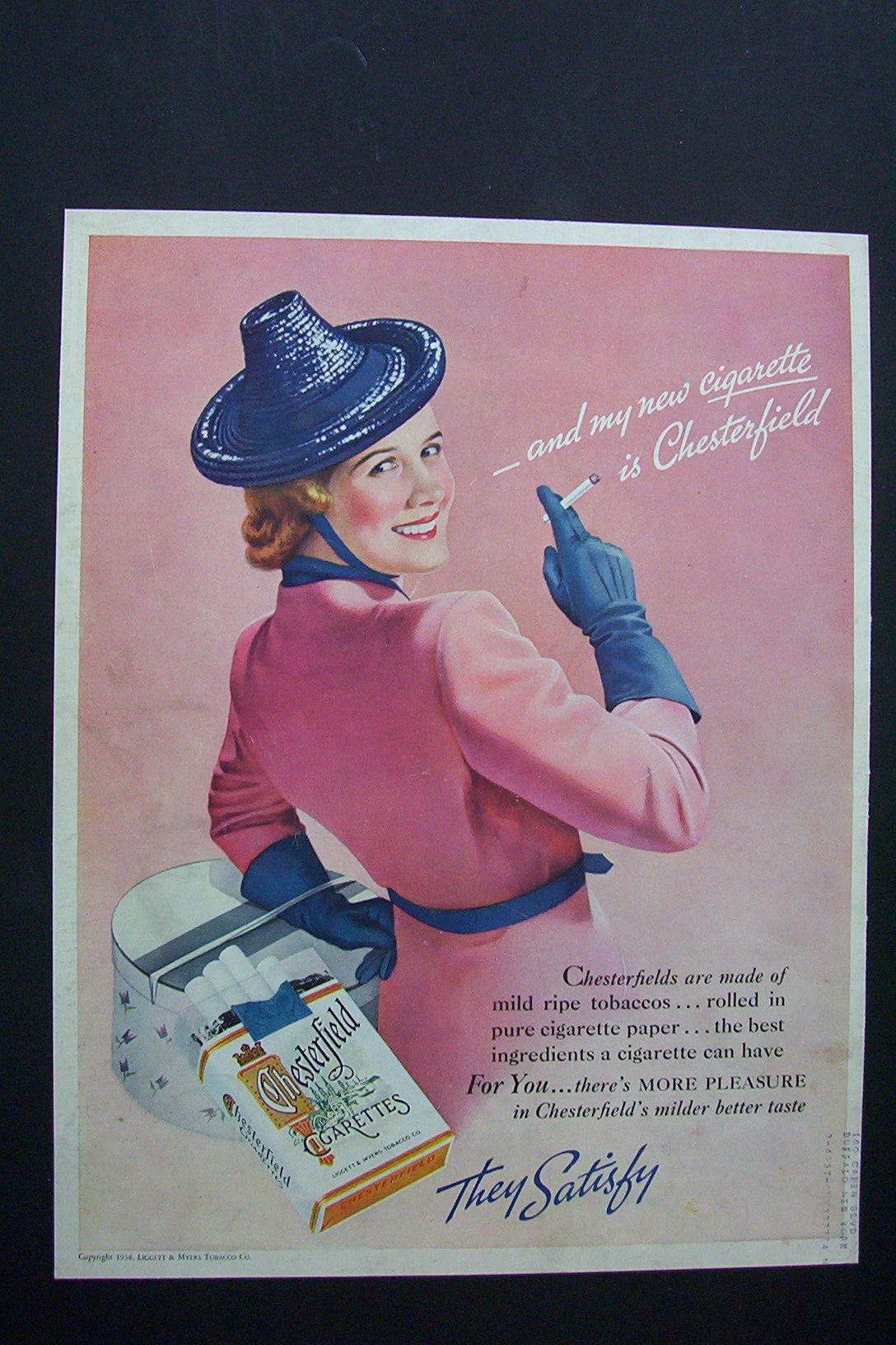 1938  Chesterfield  Cigarettes