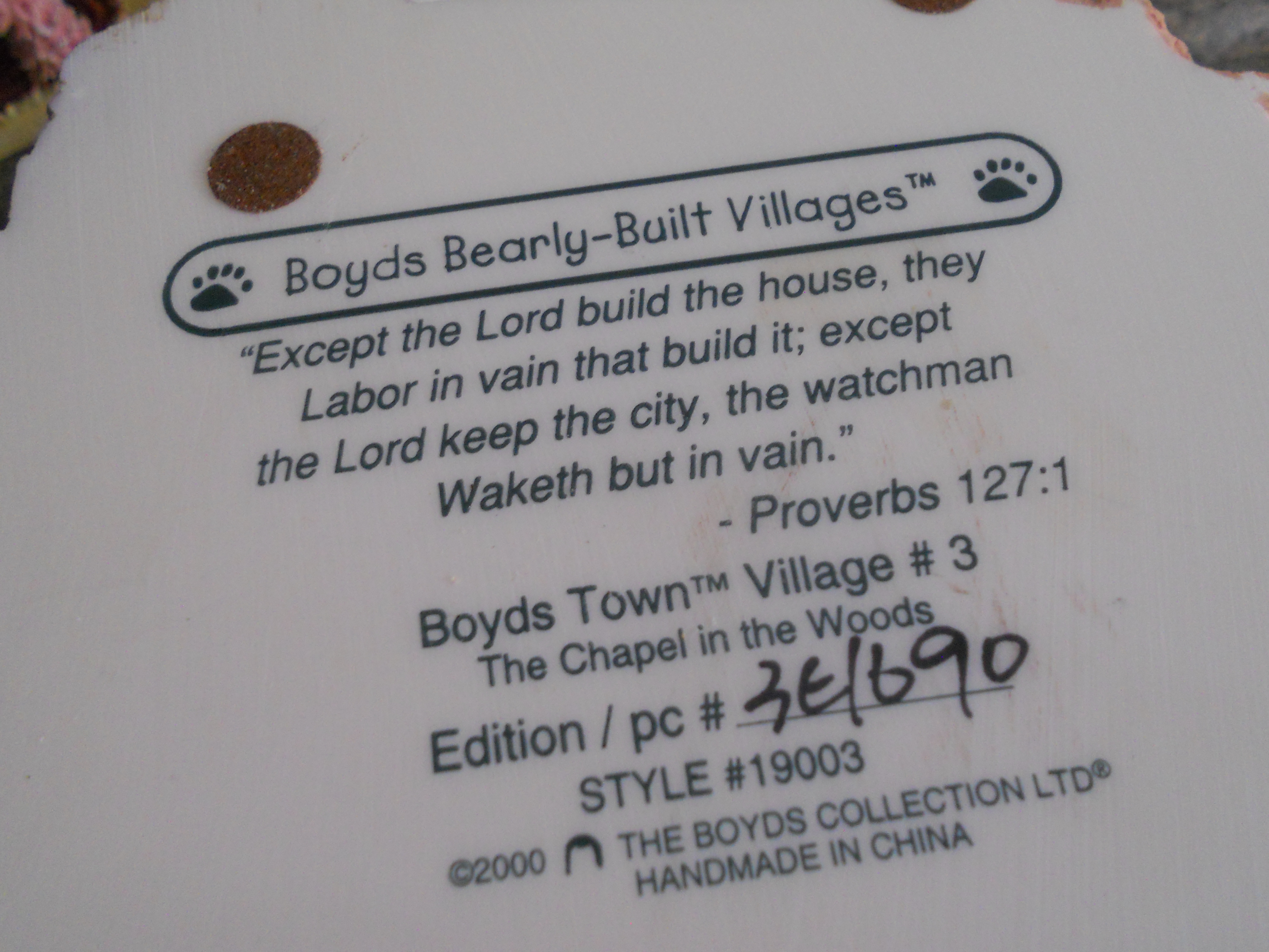 Boyd's Bearly Built The Chapel In The Woods