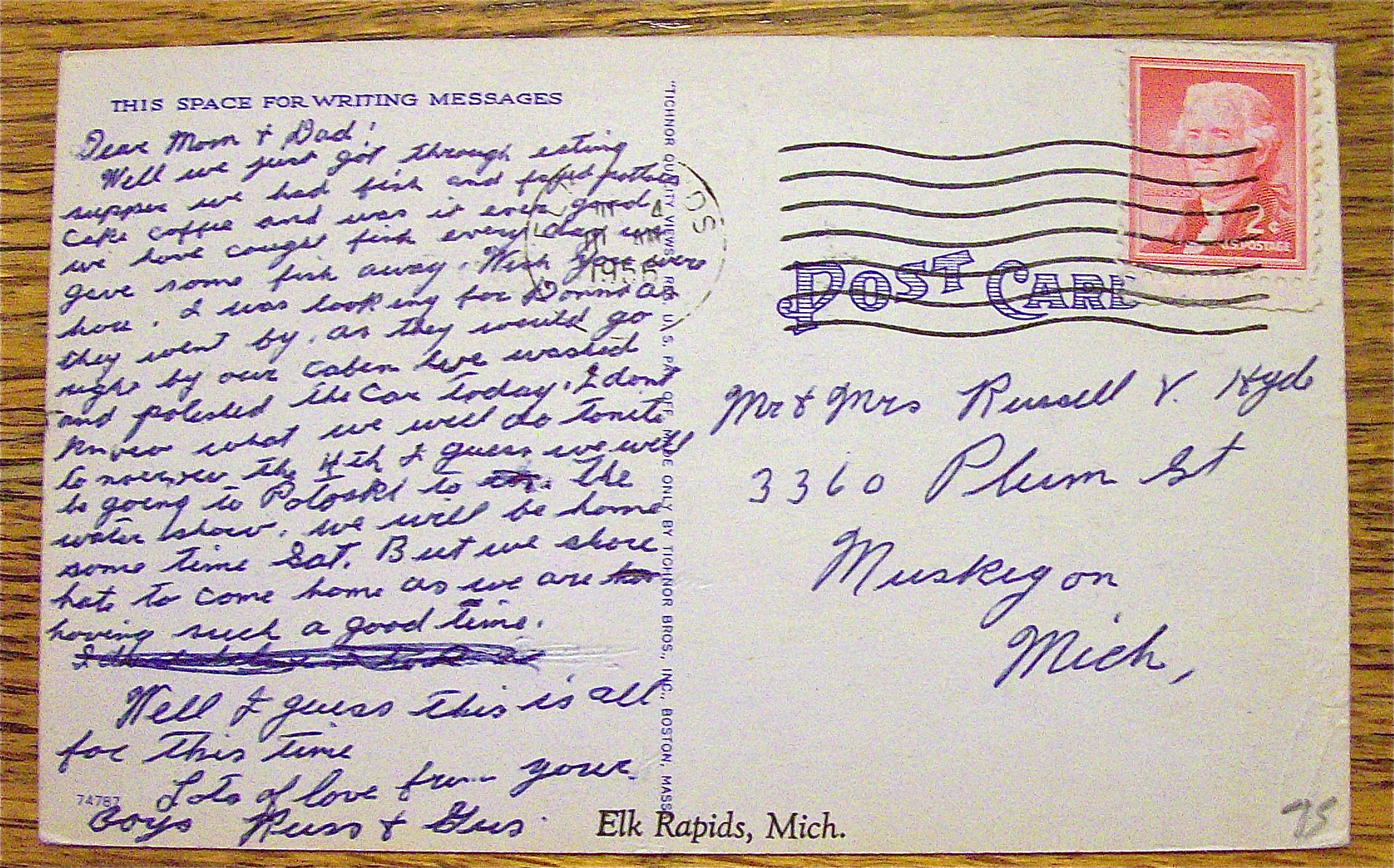 Man And Woman At Restaurant Postcard