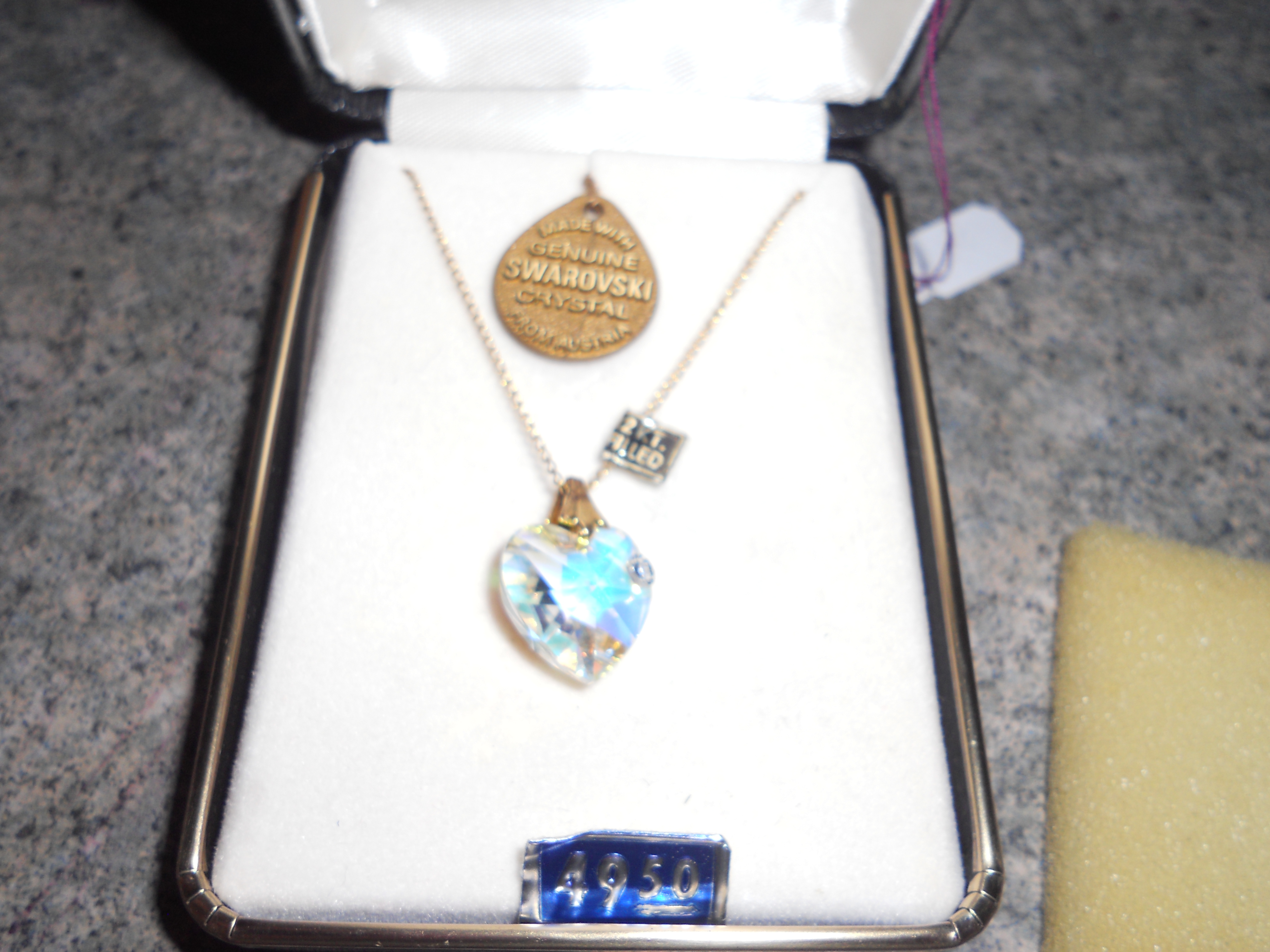 Swarovski Crystal Heart Necklace Gold Chain