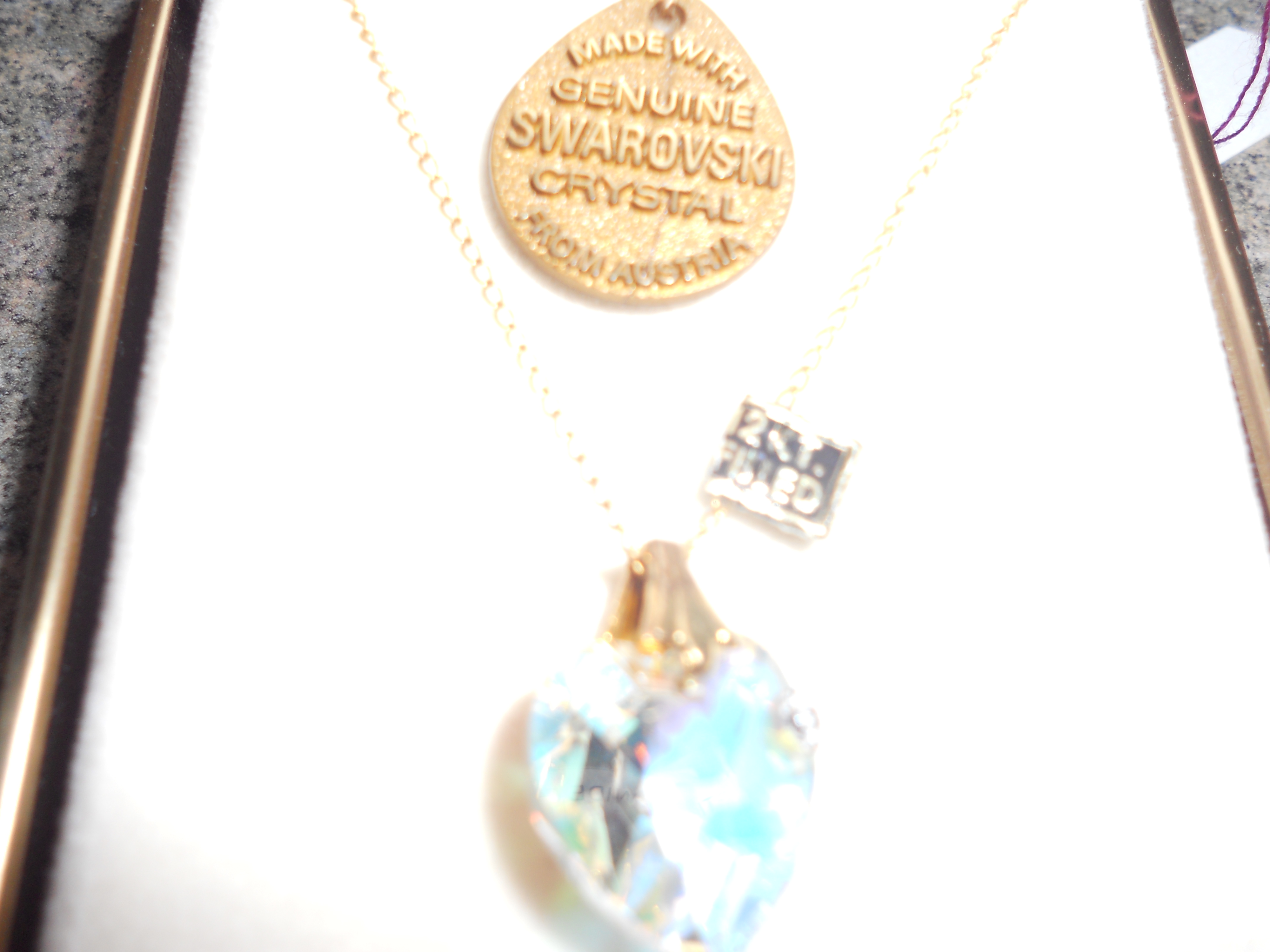 Swarovski Crystal Heart Necklace Gold Chain